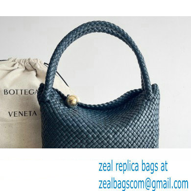 Bottega Veneta Tosca Small Intreccio leather Shoulder Bag Navy Blue/Gold 2024