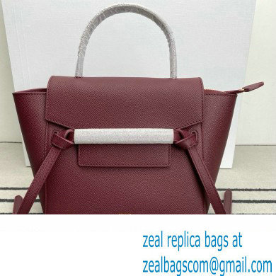 CelineNano Belt bag in grained calfskin burgundy 2024