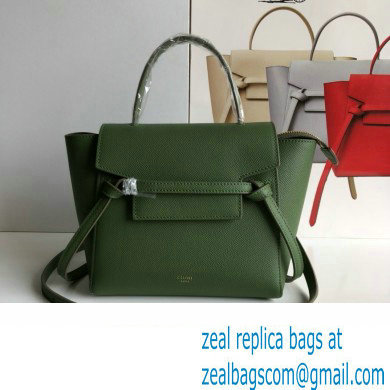 CelineNano Belt bag in grained calfskin green 01 2024