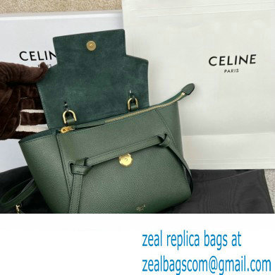 CelineNano Belt bag in grained calfskin green 03 2024