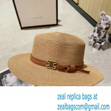 Celinepanama hat in straw Natural / Chestnut 2024