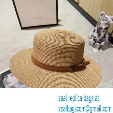 Celinepanama hat in straw Natural / Chestnut 2024