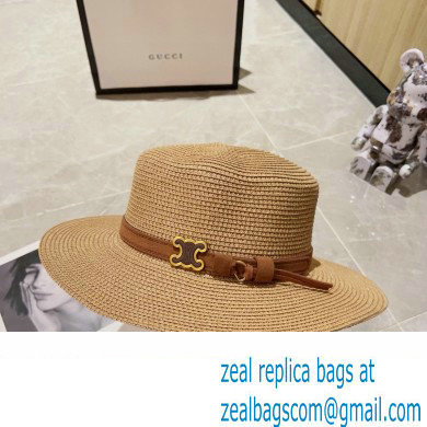 Celinepanama hat in straw Natural / Chestnut 2024