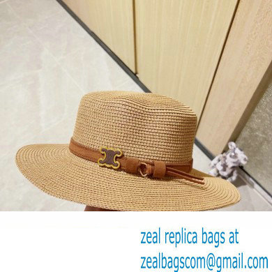 Celinepanama hat in straw Natural / Chestnut 2024