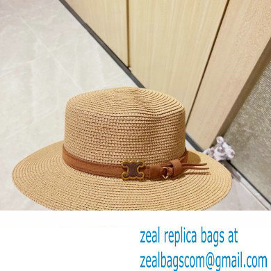 Celinepanama hat in straw Natural / Chestnut 2024