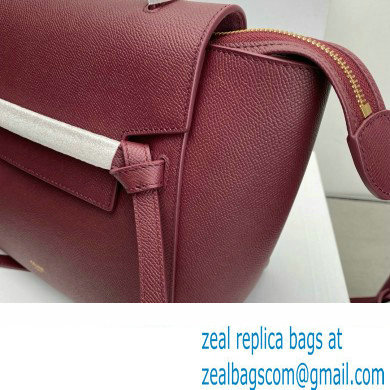 Celine MICRO Belt bag in grained calfskin BURGUNDY 2024