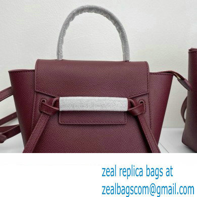 Celine MICRO Belt bag in grained calfskin BURGUNDY 2024