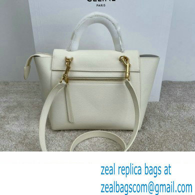 Celine MICRO Belt bag in grained calfskin WHITE 2024