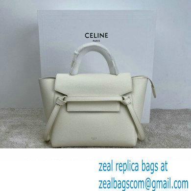 Celine MICRO Belt bag in grained calfskin WHITE 2024