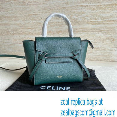 Celine mini belt pico Bag in grained calfskin Amazone with black piping 2024