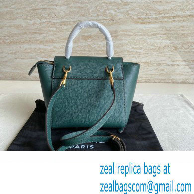 Celine mini belt pico Bag in grained calfskin Amazone with black piping 2024