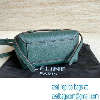 Celine mini belt pico Bag in grained calfskin Amazone with black piping 2024