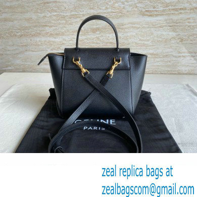 Celine mini belt pico Bag in grained calfskin black 2024