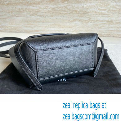 Celine mini belt pico Bag in grained calfskin black 2024