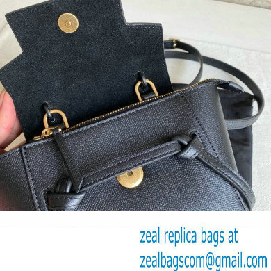 Celine mini belt pico Bag in grained calfskin black 2024