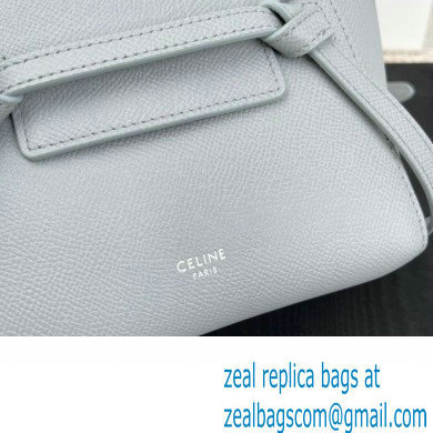 Celine mini belt pico Bag in grained calfskin bleu lin 2024