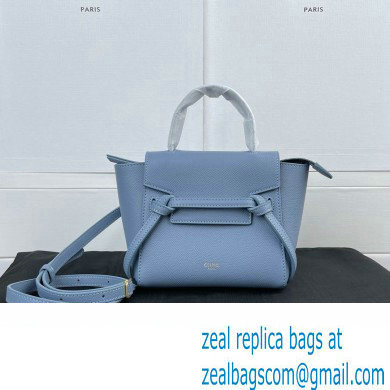 Celine mini belt pico Bag in grained calfskin deep blue 2024