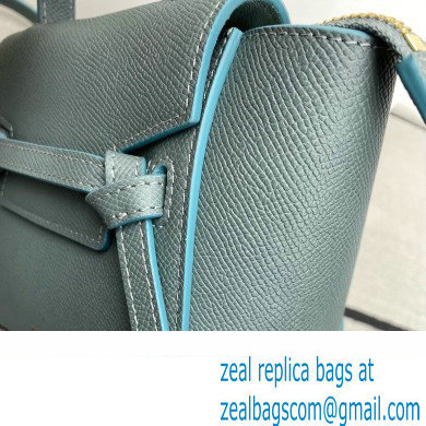 Celine mini belt pico Bag in grained calfskin green 2024