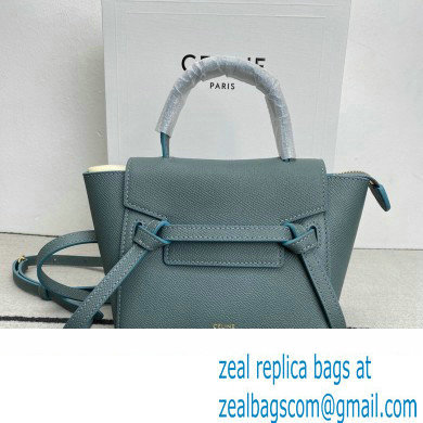 Celine mini belt pico Bag in grained calfskin green 2024