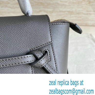 Celine mini belt pico Bag in grained calfskin gris etain 2024