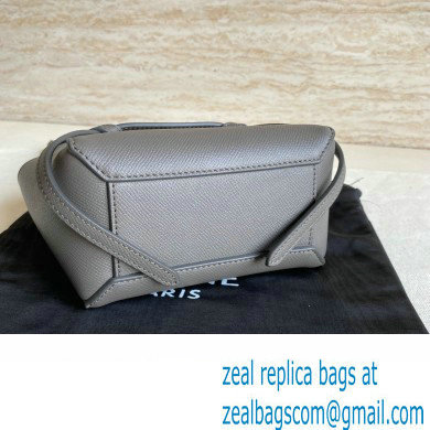 Celine mini belt pico Bag in grained calfskin gris etain 2024