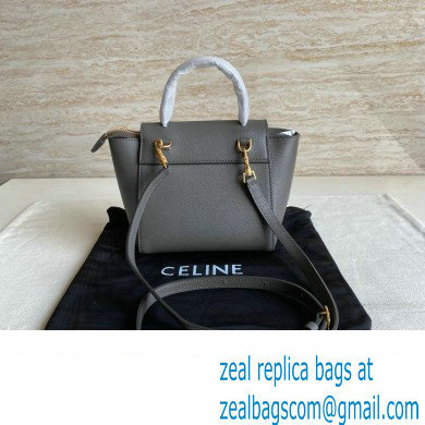 Celine mini belt pico Bag in grained calfskin gris etain 2024