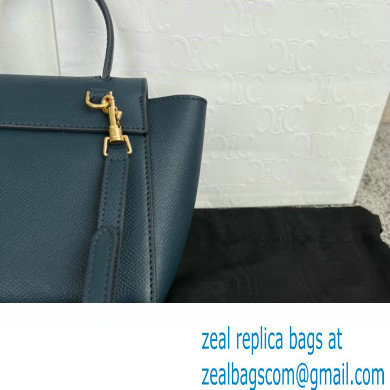 Celine mini belt pico Bag in grained calfskin navy blue 2024