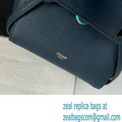 Celine mini belt pico Bag in grained calfskin navy blue 2024