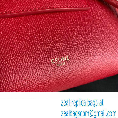 Celine mini belt pico Bag in grained calfskin red 2024