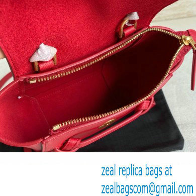 Celine mini belt pico Bag in grained calfskin red 2024