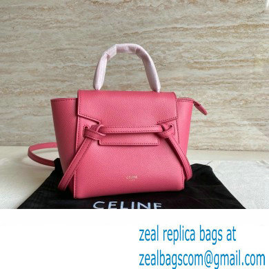 Celine mini belt pico Bag in grained calfskin rouge 2024