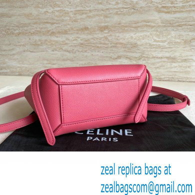 Celine mini belt pico Bag in grained calfskin rouge 2024