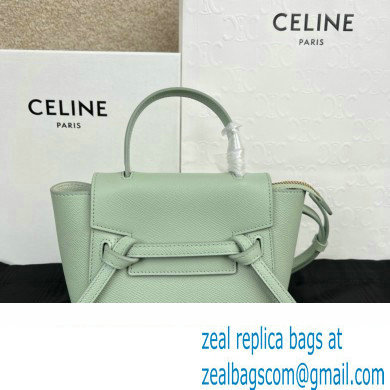 Celine mini belt pico Bag in grained calfskin vert fizz 2024