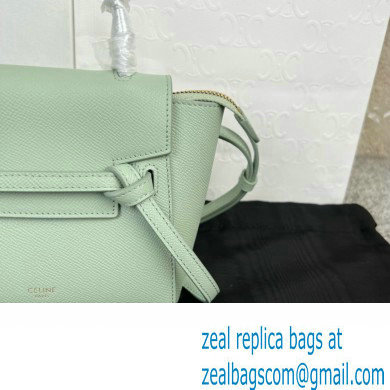 Celine mini belt pico Bag in grained calfskin vert fizz 2024