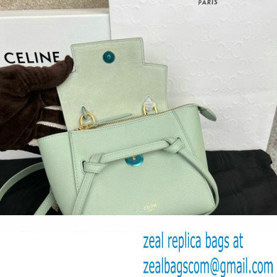 Celine mini belt pico Bag in grained calfskin vert fizz 2024