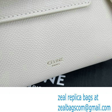 Celine mini belt pico Bag in grained calfskin white 2024