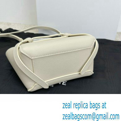 Celine mini belt pico Bag in grained calfskin white 2024