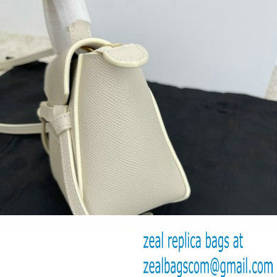 Celine mini belt pico Bag in grained calfskin white 2024