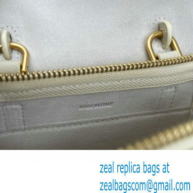 Celine mini belt pico Bag in grained calfskin white 2024