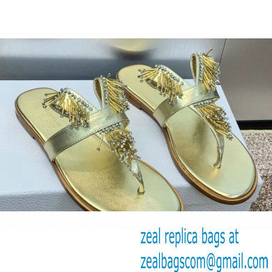 Dior Crystal Thong sandals Gold 2024