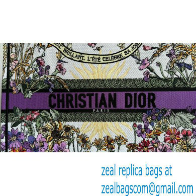 Dior LARGE Book Tote Bag in Ecru Multicolor Dior 4 Saisons Ete Soleil Embroidery 2024