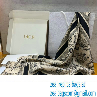 Dior Toile de Jouy Soleil 90 Square ScarfBEIGE AND BLACK 2024