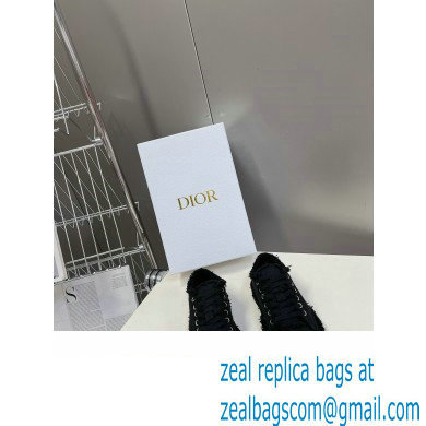 Dior black Fringed Cotton Canvas D-Blaze Sneaker 2024
