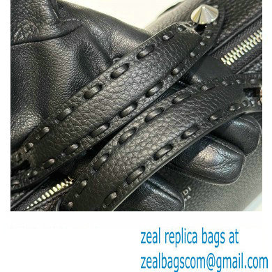 Fendi By The Way Medium Bag Black Selleria with hand-sewn topstitches 2024