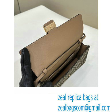 Fendi Continental Wallet With Chain Bag FF fabric Brown 2024