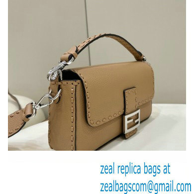 Fendi Medium Baguette Bag Beige Selleria with oversize topstitching 2024