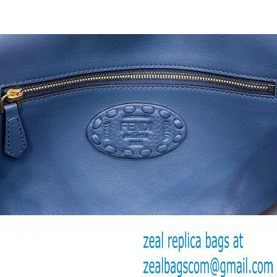 Fendi Medium Baguette Bag Blue Selleria with oversize topstitching 2024