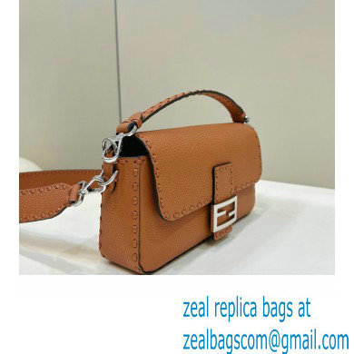 Fendi Medium Baguette Bag Brown Selleria with oversize topstitching 2024