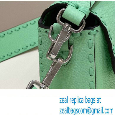 Fendi Medium Baguette Bag Green Selleria with oversize topstitching 2024