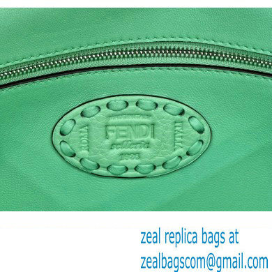 Fendi Medium Baguette Bag Green Selleria with oversize topstitching 2024